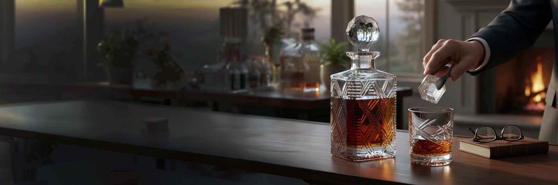 CRYSTAL WHISKEY GIFT SETS. FOR ELEGANT HOME BAR DISPLAYS. THE PERFECT GIFT