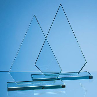 23cm x 17cm x 12mm Jade Glass Peak Award