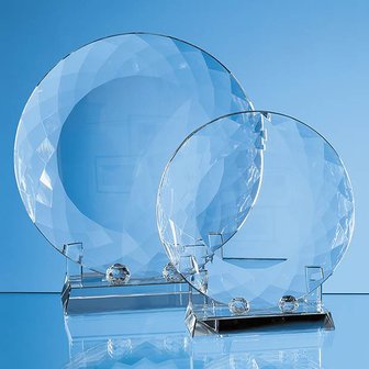20cm Optical Crystal Facet Plate with Stand