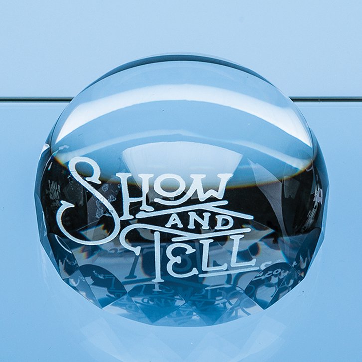 9cm Optical Crystal Facet Edged Dome Paperweight