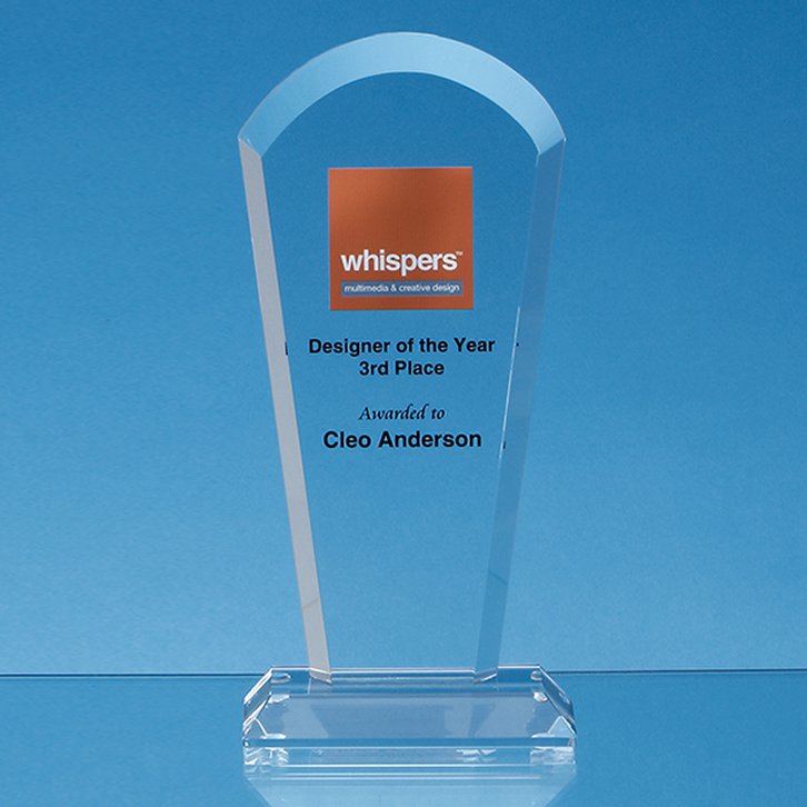 24cm Optical Crystal Half Moon Arch Award