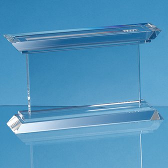 19cm Optical Crystal Janus Mounted Rectangle Award