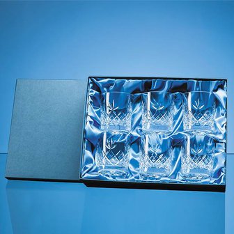 6pc 300ml Blenheim Lead Crystal Full Cut Whisky Tumbler Gift Set