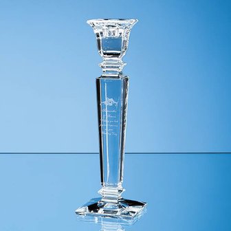 25.5cm Lead Crystal Carla Candlestick Holder