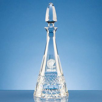 0.75ltr Lead Crystal Pyramid Wine Decanter
