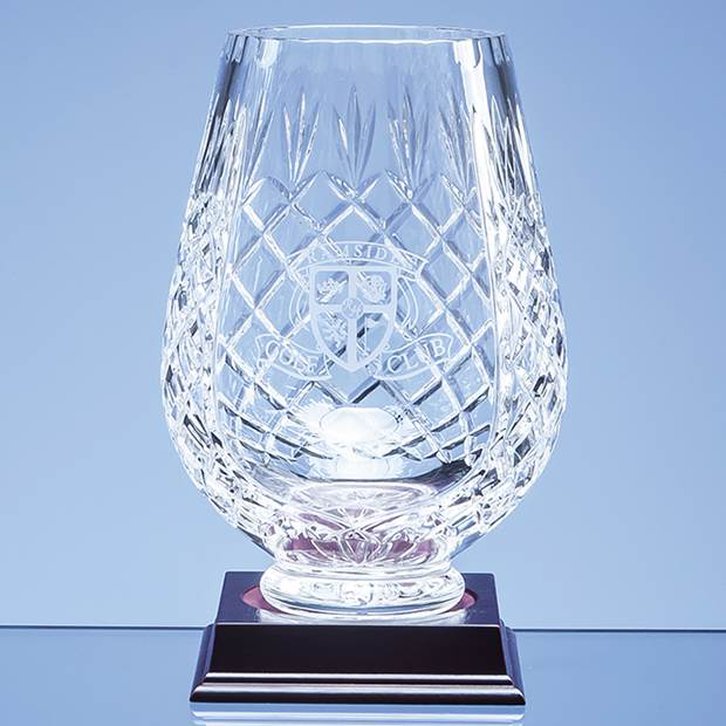 20cm Lead Crystal Panelled Tulip Vase
