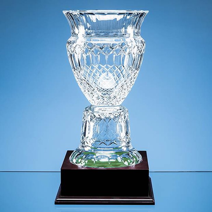 33cm Lead Crystal Footed Trophy Vase