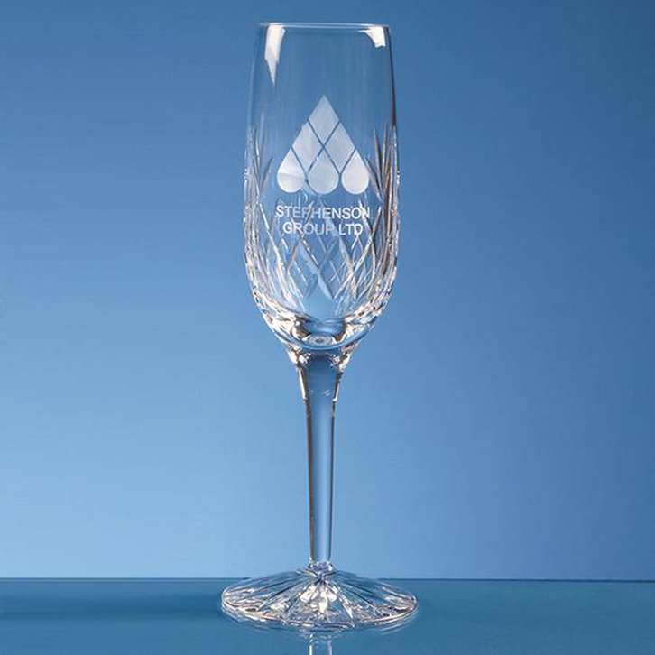180ml Blenheim Lead Crystal Panel Champagne Flute