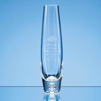 24cm Handmade Tall Bubble Base Oval Vase