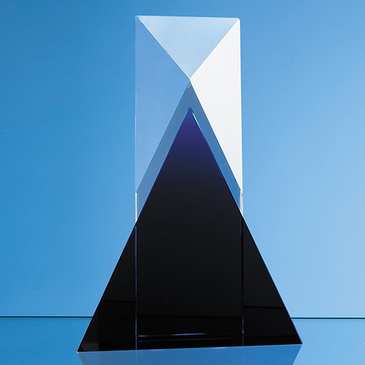 28cm Nik Meller Design Clear Optical Crystal & Cobalt Blue Mixx Award
