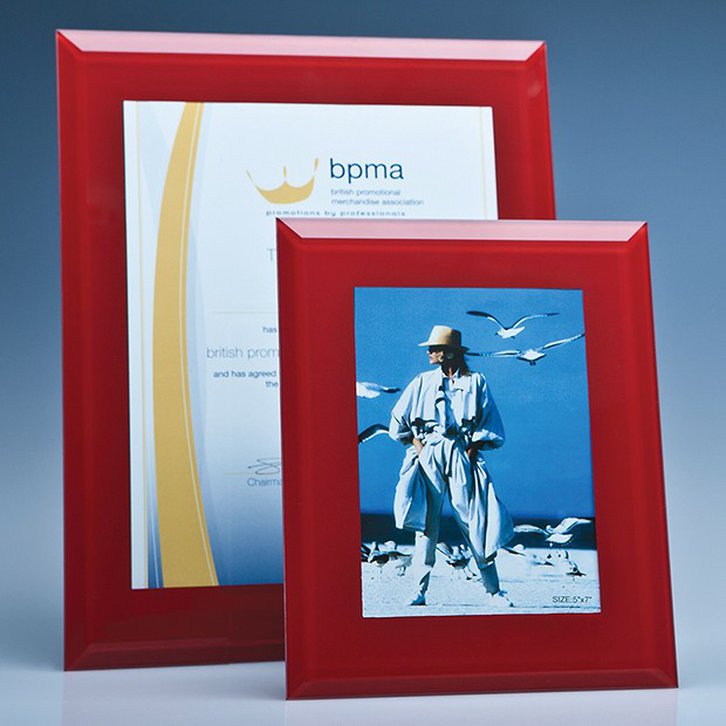 Red Glass Frame for A4 Photo or Certificate  H or V