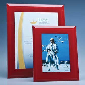 Red Glass Frame for A4 Photo or Certificate  H or V