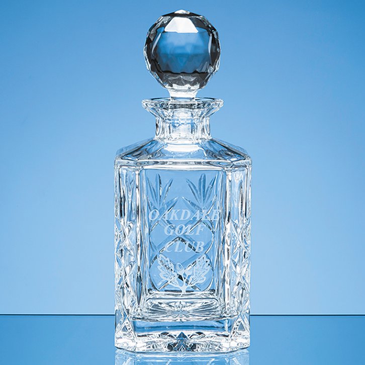 0.8ltr Blenheim Lead Crystal Panel Square Spirit Decanter