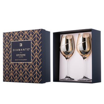 Set of 2 Amber Wine Glasses