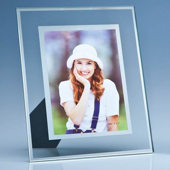 Clear Glass Frame with a Mirror Inlay for 5inchinch x 7inchinch Photo  V