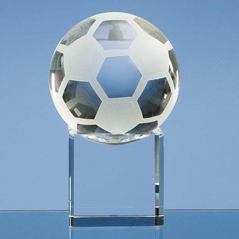 8cm Optical Crystal Football on a Clear Crystal Base