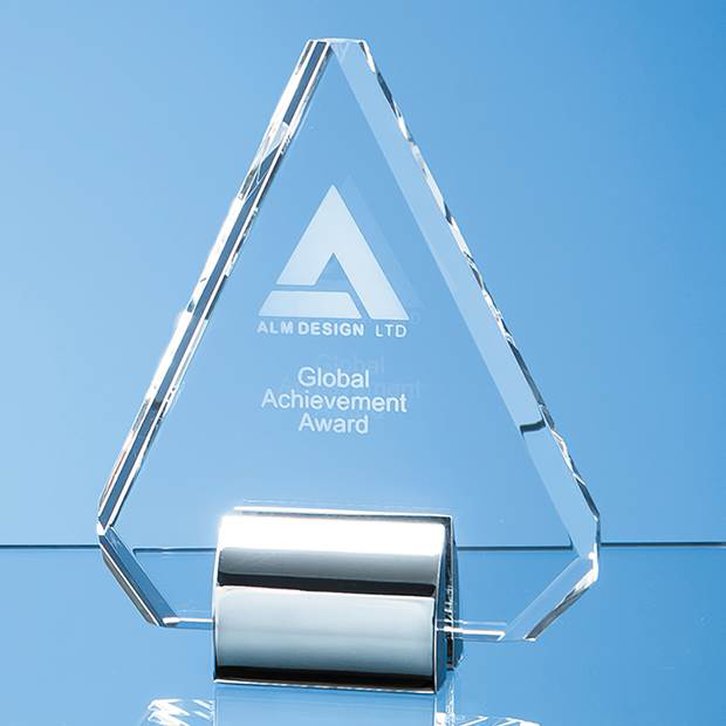 14.5cm Optical Crystal Diamond mounted on a Chrome Stand