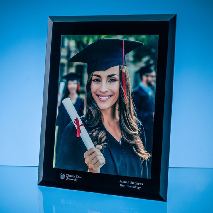 Black Surround Glass Frame for A4 Photo or Certificate, H or V