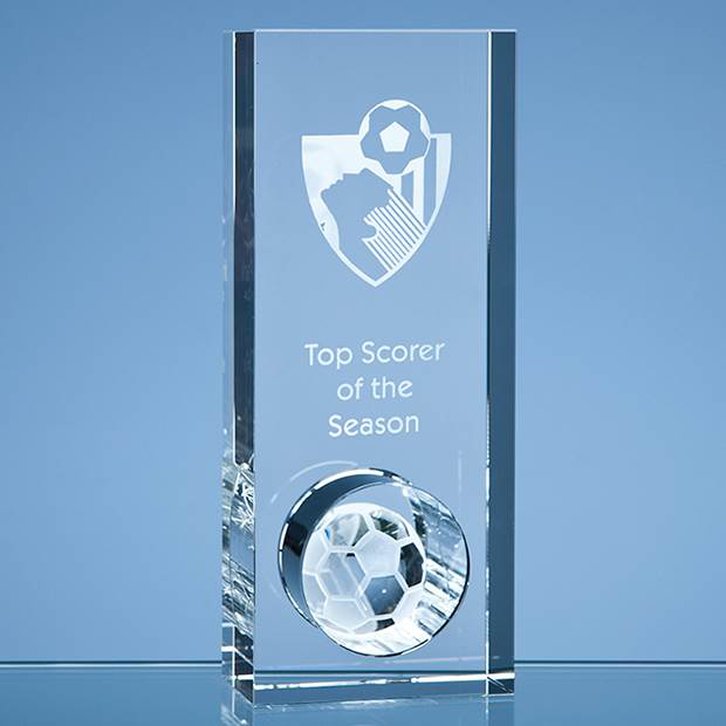 20cm Optical Crystal Football in the Hole Award