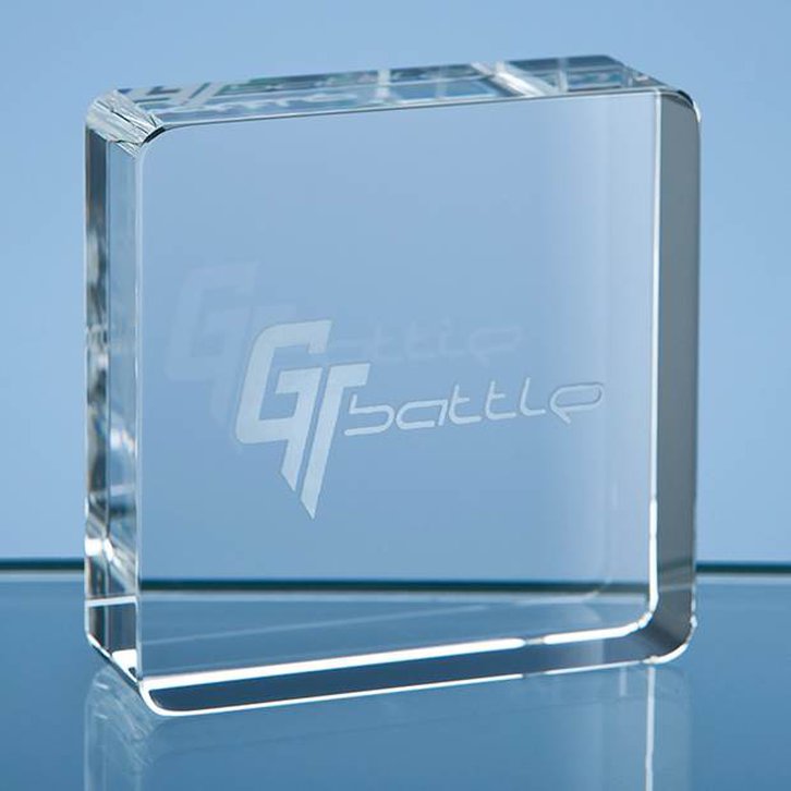 6cm Optical Crystal Square Paperweight