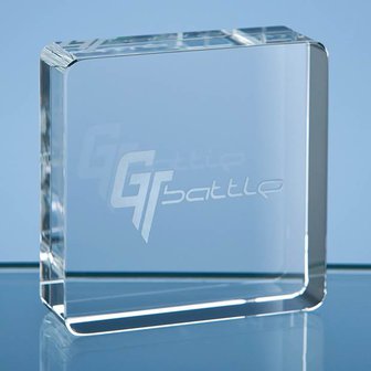 6cm Optical Crystal Square Paperweight