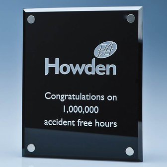 25.5cm x 30.5cm Onyx Black Wall Display Plaque inc Fixing Kit