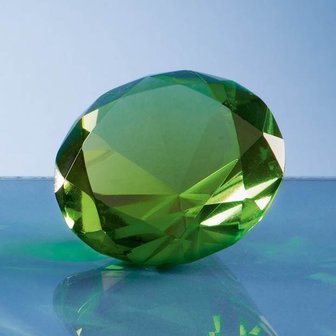 6cm Optical Crystal Green Diamond Paperweight