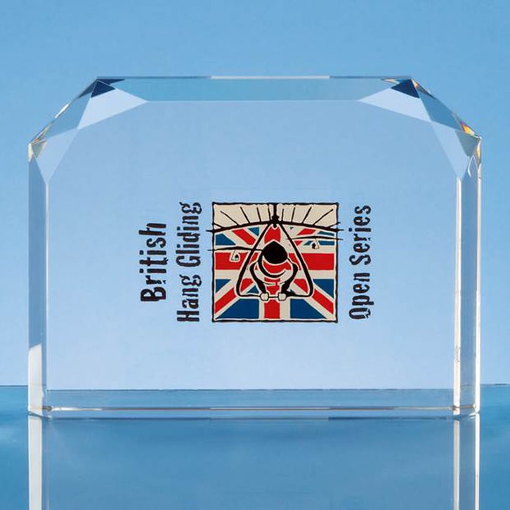 16cm Optical Crystal Horizontal Facet Rectangle Award