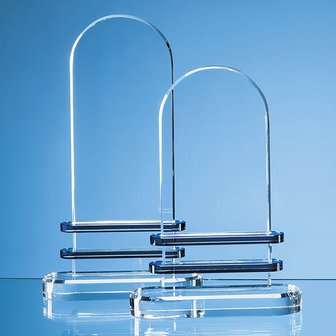 28cm Optical Crystal Arch with Double Sapphire Blue Band