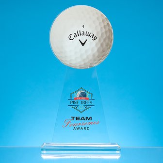 15cm Dia x 28cm x 12mm Clear Glass Ball Award