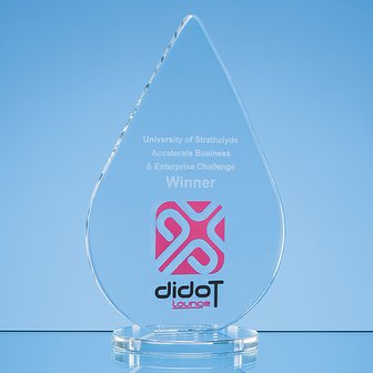 18cm x 11.5cm x 10mm Clear Glass Teardrop Award