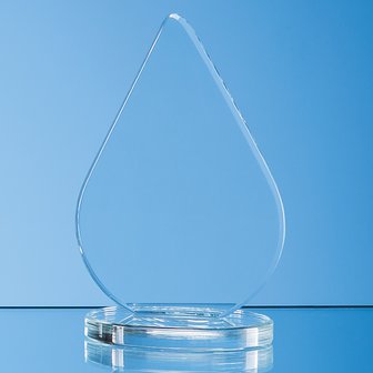 23cm x 15.5cm x 10mm Clear Glass Teardrop Award
