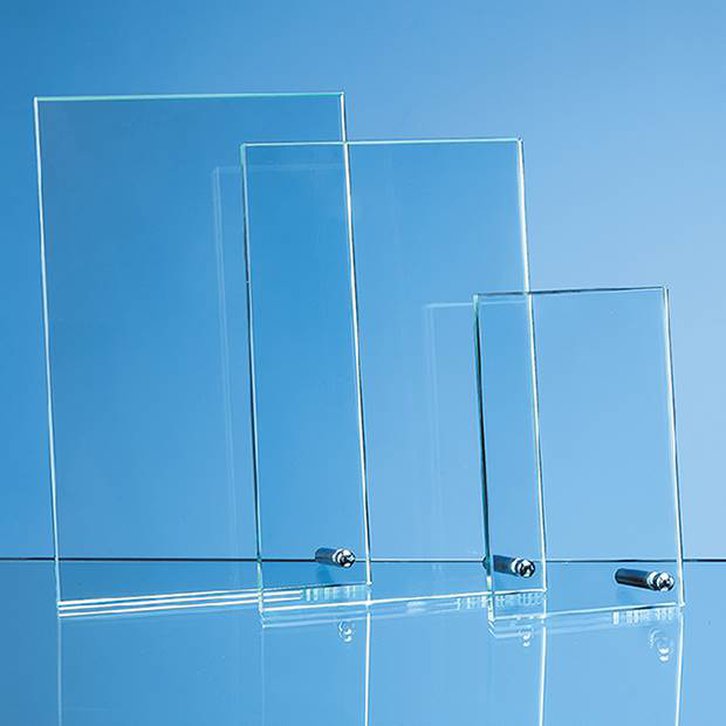 22.5cm x 14cm x 1cm Jade Glass Rectangle with Chrome Pin