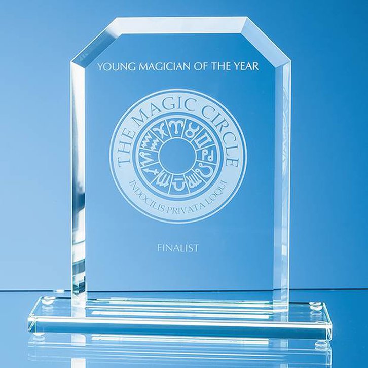 20cm x 15cm x 12mm Jade Glass Bevelled Edge Honour Award