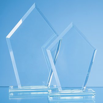 23cm x 15.5cm x 12mm Jade Glass Bevelled Edge Diamond Award